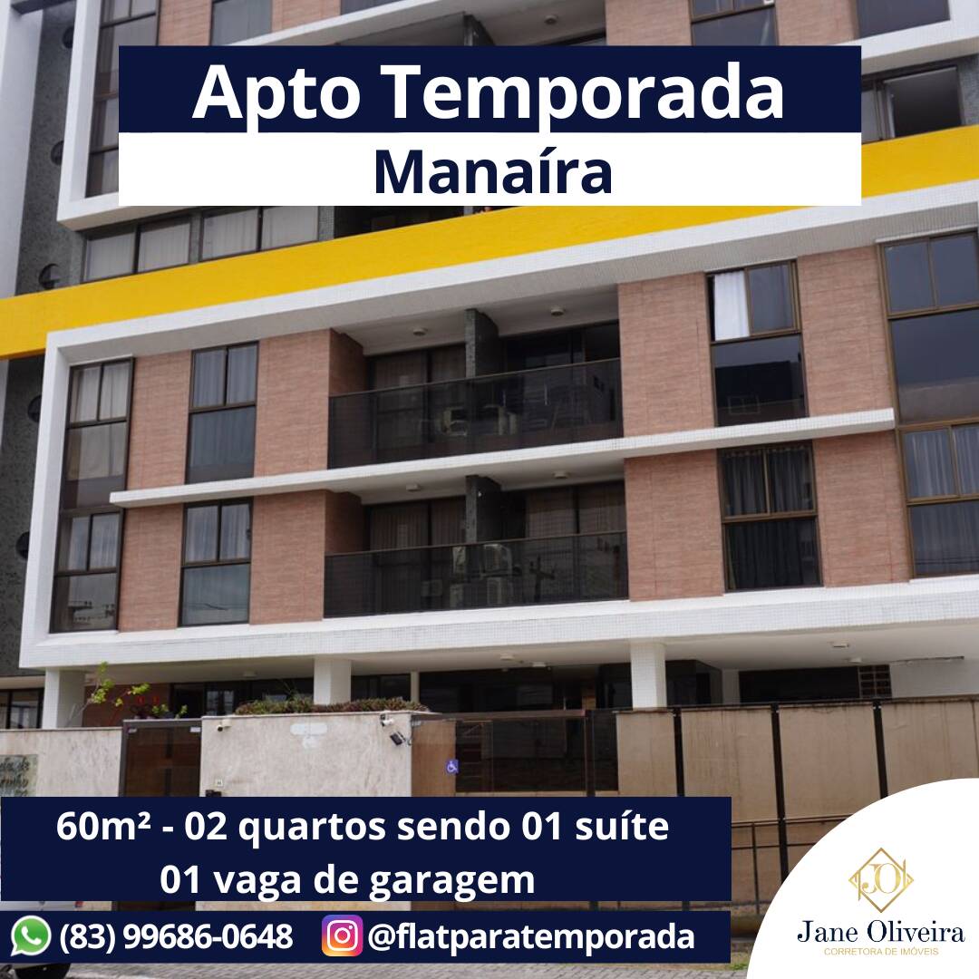 #JOTEC405 - Apartamento para Temporada em João Pessoa - PB